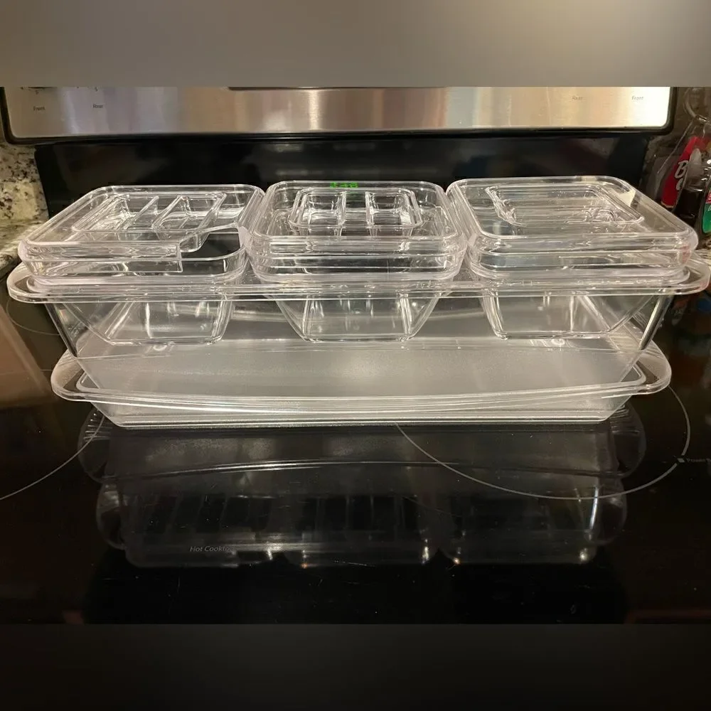 Creative Wear Party Dish 3 Separate Compartments/An Area for Ice & Condensation